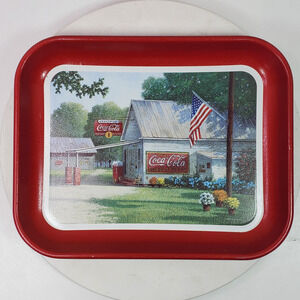 Vintage 2002 American Lane Coca Cola Metal Serving Tray 13x10 Inch Advertising